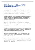 EMR Chapters 1-8 Exam WITH CORRECT ANSWERS