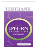  TEST BANK FOR LPN TO RN TRANSITIONS&comma; 4TH EDITION BY CLAYWELL