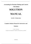 Complete Solution Manual &mdash; Accounting for Decision Making and Control&comma; 9th Edition &mdash; Jerold L&period; Zimmerman &mdash; ISBN 9781259564550 &mdash; Latest Update 2025&sol;2026 &mdash; &lpar;All Chapters Covered 1&ndash;14&rpar;