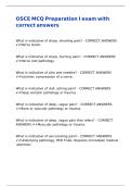 OSCE MCQ Preparation I exam with correct answers