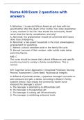 Nurse 408 Exam 2 questions with answers&comma;