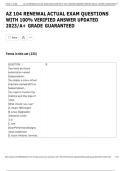 AZ-104 Renewal Exam 2025&sol;2026 &ndash; Actual Questions with 100&percnt; Verified Correct Answers
