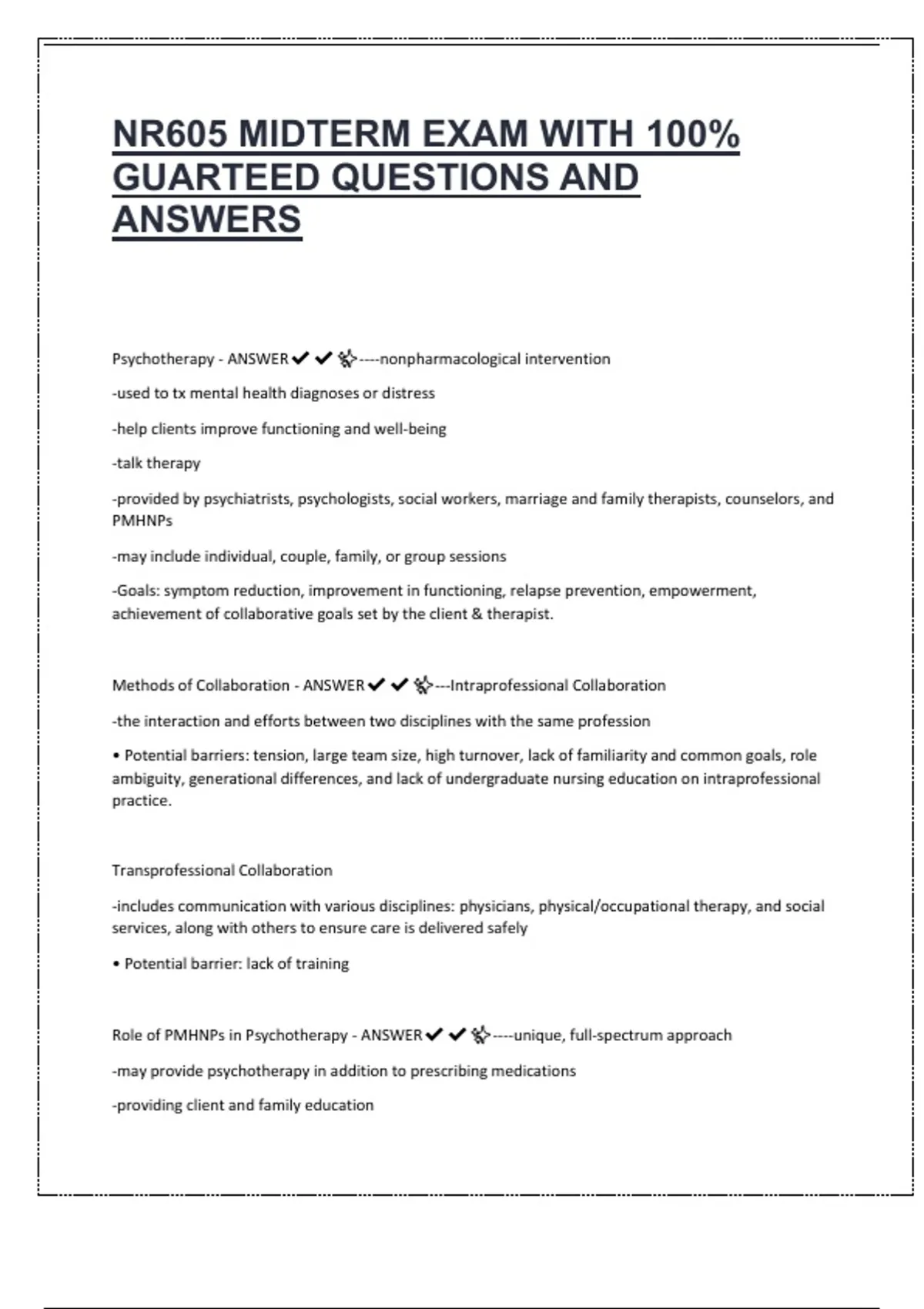 NR605 Midterm Exam Study Guide | Verified Questions & Correct Answers ...