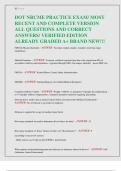 DOT NRCME PRACTICE EXAM&sol; MOST RECENT AND COMPLETE VERSION ALL QUESTIONS AND CORRECT ANSWERS&sol; VERIFIED EDITION ALREADY GRADED A&plus; BRAND NEW&excl;&excl;&excl;