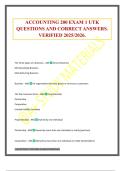 ACCOUNTING 200 EXAM 1 UTK QUESTIONS AND CORRECT ANSWERS&period; VERIFIED 2025&sol;2026&period;