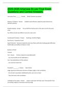2025-2026 Arkansas B-Law Final Exam Questions and Correct Answers&period;