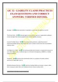 AIC 32 - LIABILITY CLAIMS PRACTICES EXAM QUESTIONS AND CORRECT ANSWERS&period; VERIFIED 2025&sol;2026&period;