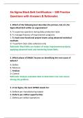 Six Sigma Black Belt Certification &ndash; 100 Practice  Questions with Answers & Rationales 