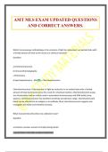 AMT MLS EXAM UPDATED QUESTIONS AND CORRECT ANSWERS.