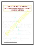 AONN CERTIFICATION EXAM QUESTIONS AND CORRECT ANSWERS&period; VERIFIED 2025&sol;2026&period;