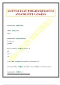 ASCP MLT EXAM UPDATED QUESTIONS AND CORRECT ANSWERS.