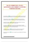 BA 323 ANDREW DO &comma; EXAM 1 QUESTIONS AND CORRECT ANSWERS&period; VERIFIED 2025&sol;2026&period;