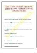 BIOL N261 ANATOMY EXAM 2 &lpar;IUPUI&rpar; QUESTIONS AND CORRECT ANSWERS&period; VERIFIED 2025&sol;2026&period;