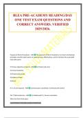 BLEA PRE-ACADEMY READING/DAY ONE TEST EXAM QUESTIONS AND CORRECT ANSWERS. VERIFIED 2025/2026.