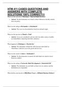 HTM 411 CASES QUESTIONS AND ANSWERS WITH COMPLETE SOLUTIONS 100&percnt; CORRECT&excl;&excl;&excl;