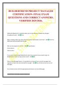 BUILDERTREND PROJECT MANAGER CERTIFICATION- FINAL EXAM QUESTIONS AND CORRECT ANSWERS&period; VERIFIED 2025&sol;2026&period;