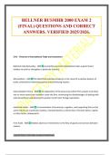 BELLNER BUSMHR 2000 EXAM 2 &lpar;FINAL&rpar; QUESTIONS AND CORRECT ANSWERS&period; VERIFIED 2025&sol;2026&period;