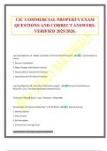 CIC COMMERCIAL PROPERTY EXAM QUESTIONS AND CORRECT ANSWERS&period; VERIFIED 2025&sol;2026&period;
