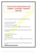 CNMT EXAM &num;3 QUESTIONS AND CORRECT ANSWERS&period; VERIFIED 2025&sol;2026&period;