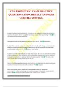 CNA PROMETRIC EXAM PRACTICE QUESTIONS AND CORRECT ANSWERS VERIFIED 2025&sol;2026&period;