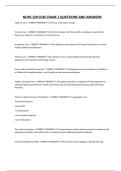 NURS 129 CCBC EXAM 1 QUESTIONS AND ANSWERS