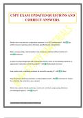CSPT EXAM UPDATED QUESTIONS AND CORRECT ANSWERS&period;
