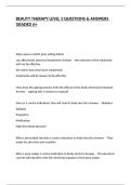 BEAUTY THERAPY LEVEL 3 QUESTIONS & ANSWERS GRADED A&plus;