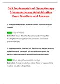 ONS Fundamentals of Chemotherapy Immunotherapy Administration Exam 2025 Newest Updated Questions and Answers (2025 / 2026) (Verified Answers by Expert)