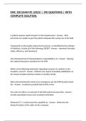 EMC 100 EXAM &num;1 &lpar;2025&rpar; &vert; 190 QUESTIONS &vert; WITH COMPLETE SOLUTION&period;