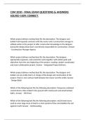 CSM 2030 - FINAL EXAM QUESTIONS & ANSWERS SOLVED 100&percnt; CORRECT&period;