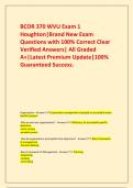   BCOR 370 WVU Exam 1 Houghton&vert;Brand New Exam Questions with 100&percnt; Correct Clear Verified Answers&vert; All Graded A&plus;&vert;Latest Premium Update&vert;100&percnt; Guaranteed Success&period;