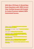 WVU Bcor 370 Exam 3&vert; Brand New Exam Questions with 100&percnt; Correct Clear Verified Answers&vert;All Graded A&plus;&vert;Latest Premium Update&vert;100&percnt; Guaranteed Success&period;
