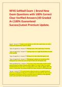  NFHS Softball Exam &vert; Brand New Exam Questions with 100&percnt; Correct Clear Verified Answers&vert;All Graded A&plus;&vert;100&percnt; Guaranteed Success&vert;Latest Premium Update&period;