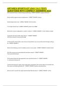 ARTHREX SPORTS IOT &lpar;DAY 2 & 3 TEST&rpar; QUESTIONS WITH CORRECT ANSWERS 2025