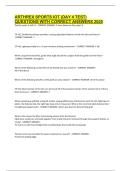 ARTHREX SPORTS IOT &lpar;DAY 4 TEST&rpar; QUESTIONS WITH CORRECT ANSWERS 2025