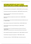 ARTHREX SPORTS IOT &lpar;DAY 5 TEST&rpar; QUESTIONS WITH CORREC ANSWERS 2025