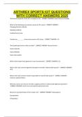 ARTHREX SPORTS IOT QUESTIONS WITH CORRECT ANSWERS 2025