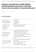 Guidewire Associate Exam &lpar;2025&rpar; UPDATE Verified Questions And Answers &vert; With 100&percnt; Correct Answers graded A&plus; Guaranteed Success&excl;&excl;