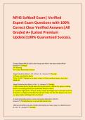  NFHS Softball Exam&vert; Verified Expert Exam Questions with 100&percnt; Correct Clear Verified Answers&vert;All Graded A&plus;&vert;Latest Premium Update&vert;100&percnt; Guaranteed Success&period;