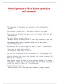 Pool Operator's Final Exam question and answers