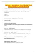 ASPHALT MIX DESIGN EXAM QUESTIONS WITH CORRECT ANSWERS 2025
