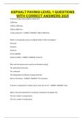 ASPHALT PAVING LEVEL 1 QUESTIONS WITH CORRECT ANSWERS 2025