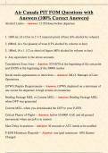Air Canada PIT FOM Questions with  Answers &lpar;100&percnt; Correct Answers&rpar;