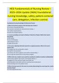 HESI Fundamentals of Nursing Review &ndash;  2025&ndash;2026 Update &lpar;NGN&rpar; Foundational  nursing knowledge&comma; safety&comma; patient-centered  care&comma; delegation&comma; infection control&period;