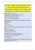 NUR 265 &ndash; Medical-Surgical Nursing II &lpar;Neuro&comma;  Shock&comma; Burns&rpar; 2025&ndash;2026 Study Guide  Neurological emergencies&comma; shock types&comma; burn  management&comma; and high-priority interventions&period; 