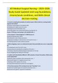 ATI Medical-Surgical Nursing &ndash; 2025&ndash;2026 Study Guide  Updated med-surg foundations&comma; chronic&sol;acute conditions&comma; and NGN clinical decision-making&period;