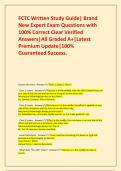 FCTC Written Study Guide&vert; Brand New Expert Exam Questions with 100&percnt; Correct Clear Verified Answers&vert;All Graded A&plus;&vert;Latest Premium Update&vert;100&percnt; Guaranteed Success&period;