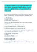 ATI&colon; Fundamentals of Nursing CMS Review &ndash; 2025&sol;2026 Updated Study Guide & Practice  Questions &vert; NCLEX Exam Prep &vert; 100&percnt; Pass  Guarantee