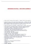 DEFENSIVE TACTICS &ndash; TEST WITH CORRECT ANSWERS
