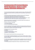 Fundamentals ATI Content Mastery  Series Questions - Exam 1 Latest  Update 2025&sol;2026 GRADED A&plus;&period;